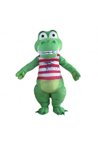 Green Crocodile Custom Mascot Costume Adult Cartoon Cosplay Costume With Fan Inside Head For Commercial Advertising promotion