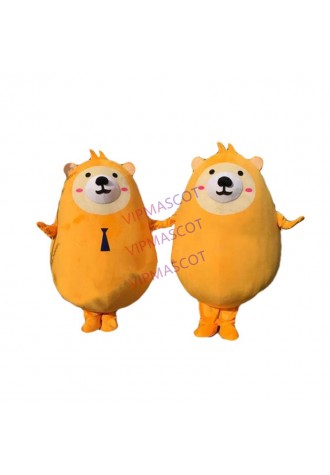 Yellow Bear Mascot Costume Cute Cartoon Character Mascotte Costum Cosplay Outfits Adult Size
