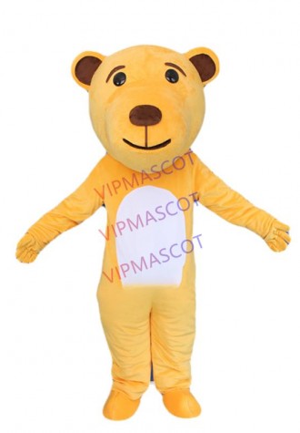 Yellow Bear Mascot Costume Adult Fancy Dress Clothing Halloween Party Suit Funny Animal Bear Costume
