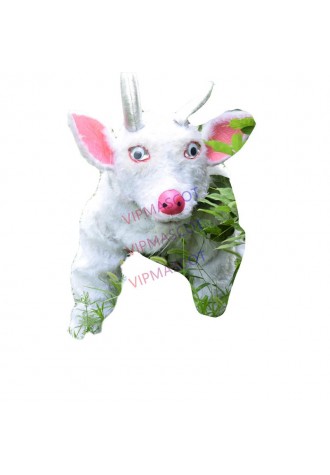 Goat Mascot Costume White Sheep Mascot Costume Fancy Dress Halloween Mascot for Halloween Party Performance Drama Wear Suit