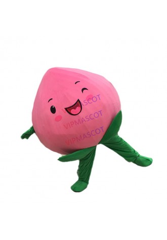 Fruit Pink Peach Mascot Costume Suit Free Size Peach Cartoon Charactor Mascot Costumes Fancy Dress Party Outfit Can Add Logo