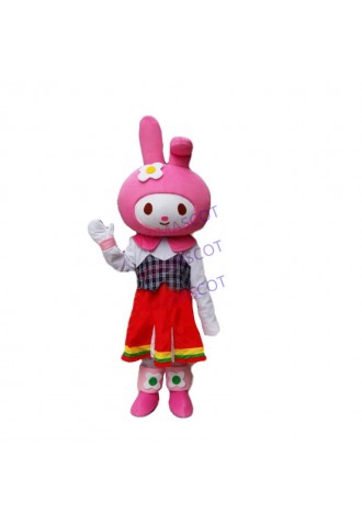 Rabbit Mascot Costume for Sale Girl Rabbit Cartoon Character Cosplay Mascotte Fancy Dress Carnival Costume Outfits Adult Size