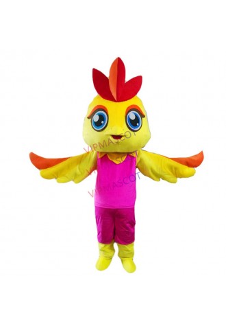 Hot Sale Cartoon Yellow Chick Mascot Little Cute Birds Custom Fancy Costume Kit Mascotte Theme Fancy Dress Carniva Costume