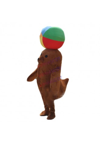 Brown Sea Lion Mascot Costume Cartoon Character Sea Lions Cosplay Appearl Halloween Birthday Mascotte Fancy Dress Adult Size