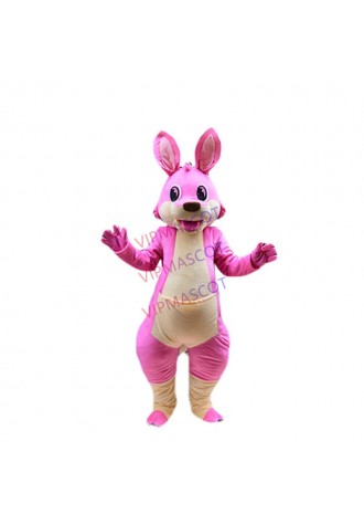 Pink Kangaroo Mascot Costume Adult Cartoon Character Outfit Suit Holiday Party Appreciation Banquet Mascot Apparel