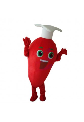 Vegetables Theme Anime Cosplay Costumes Cartoon Charactor Red Pepper Mascot Costumes for Sale Halloween Carnival Fancy Dress