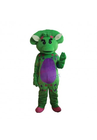 Barney mascot costume pink Yellow Green Dinosaur Birthday Party Halloween Fancy Cosplay Dress