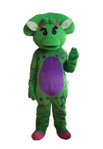 Barney mascot costume pink Yellow Green Dinosaur Birthday Party Halloween Fancy Cosplay Dress