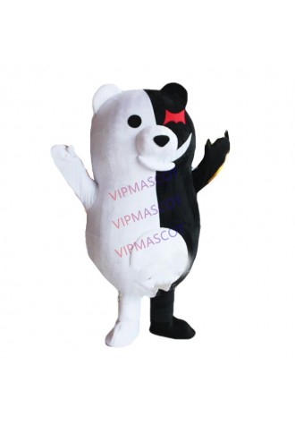 Cartoon Black and White Bear Mascot Costume Monokuma Mascot Costumes for Sale Anime Role Dress Cartoon Apparel Cosplay Suits