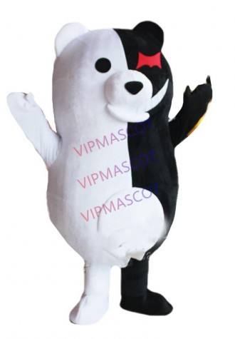 Cartoon Black and White Bear Mascot Costume Monokuma Mascot Costumes for Sale Anime Role Dress Cartoon Apparel Cosplay Suits