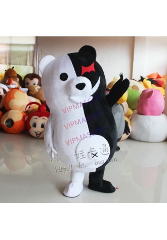 Cartoon Black and White Bear Mascot Costume Monokuma Mascot Costumes for Sale Anime Role Dress Cartoon Apparel Cosplay Suits