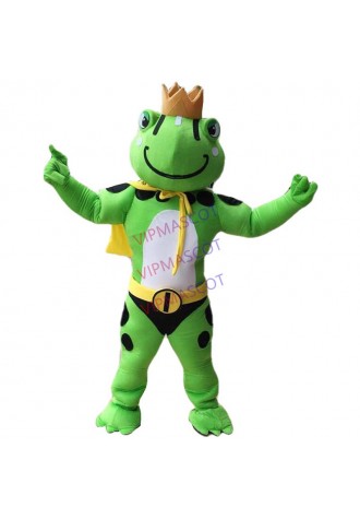 Hot Sale Frog Mascot Costume Cartoon Animal Frog Prince Cosplay Mascot Costumes for Halloween Birthday Party Funning Dress