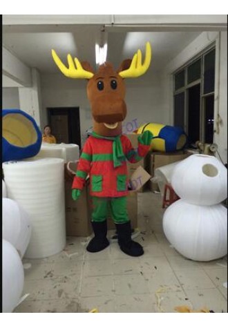 Christmas deer Mascot reindeer mascot costume Fancy Dress Sika deer Cartoon Character costume for Halloween elk performance