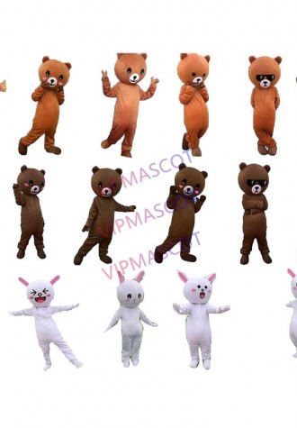 Funny expression bear Mascot Costume Fancy Dress Suit Cartoon Birthday Cosplay party performance props Chase the mascot costume