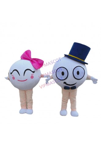Ball Mascot Costume Adult White Ball Cartoon Character Theme Cosplay Carnival Costume
