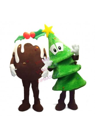 Christmas tree pudding mascot costume xmas holiday adult mascotte outfit