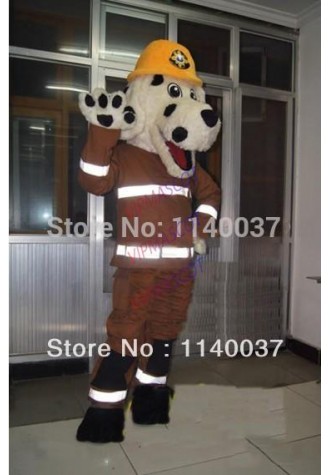 mascot Firemen dog Mascot Costume Adult Size spotty dog Firemen Mascotte outfit suit EMS FREE SHIPPING