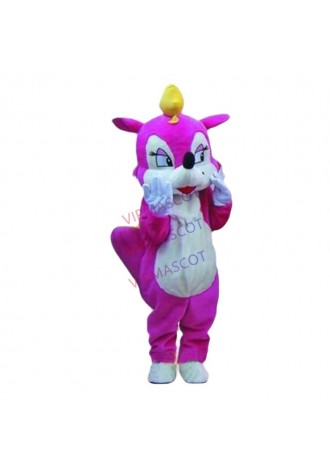mascot Super Charming Lady Pink Rose Squirrel Beauty Mascot Costume Adorable Miss Squirrel Pretty Girl Party Fancy Dress
