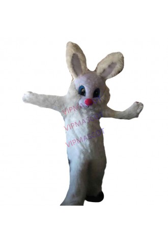 mascot Long Hair Rabbit Easter Bunny Mascot Costume Easter Holiday Adult Fancy Dress Outfit Suit FREESHIPPING