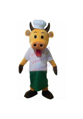 mascot Cow Cook Mascot Costume Bull Ox Cattle Calf Bovini Boeuf Chef Kitchener Character Carnival Costume