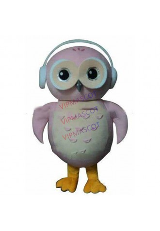 mascot Little Cute Pink Owl Mascot Cartoon Character Pink Owl Costume Fancy Dress Cosply Carnival Costume