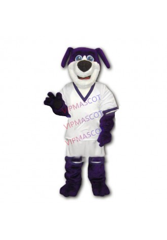 mascot High Quality Promotion Custom Purple Dog Mascot Costume Adult Size Purple Athlete Dog Mascot Outfit Suit Dog Costume