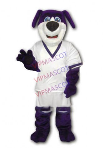 mascot High Quality Promotion Custom Purple Dog Mascot Costume Adult Size Purple Athlete Dog Mascot Outfit Suit Dog Costume