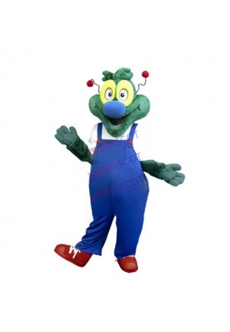 mascot Professional Custom Blue Coat Green Dragon Dinosaur Adult Mascot Costume