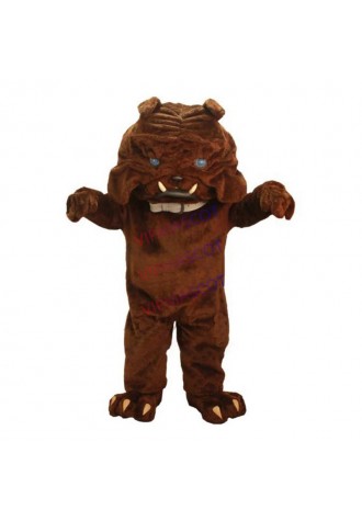 mascot Blue Eye Brown Bulldog Mascot Costume Adult Size Customized Bulldog Mascota Outfit Suit  Party Cosply Costume