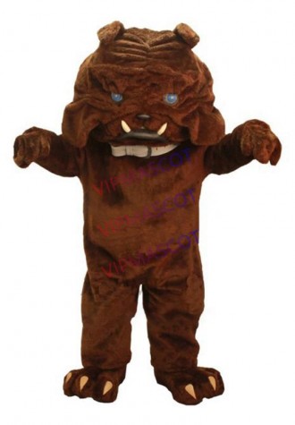 mascot Blue Eye Brown Bulldog Mascot Costume Adult Size Customized Bulldog Mascota Outfit Suit  Party Cosply Costume