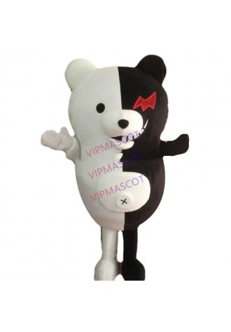 Free shipping Halloween Outfit Costumes suit Black and white bear cartoon mascot costume for adults show