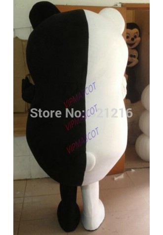 Free shipping Halloween Outfit Costumes suit Black and white bear cartoon mascot costume for adults show