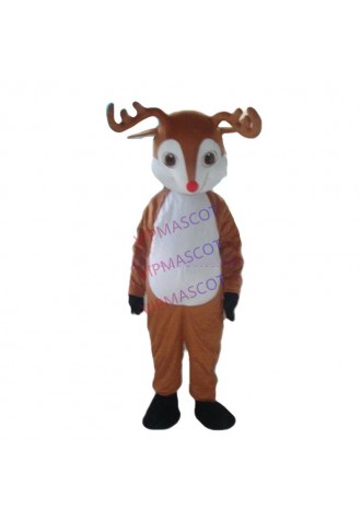 New arrival Cute Cartoon Character Professional New Deer Reindeer Moose Mascot Costume Fancy Dress Adult Size