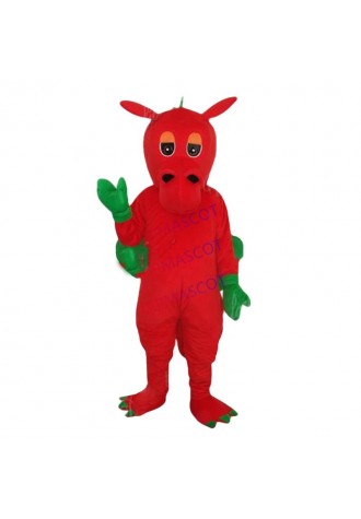 New arrival Cute Adult cartoon character lovely red and green dragon Mascot Costume fancy dress party costumes