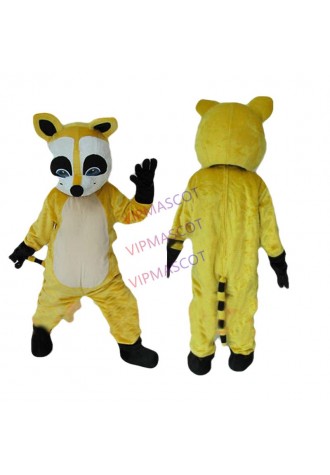 Foam Hot Cartoon Character Adult  Yellow raccoon Dress cosplay Halloween  Party Costume