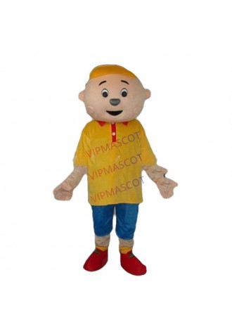 Hot sale Cute Character Adult cute yellow boy Mascot Costume fancy dress Halloween party costume