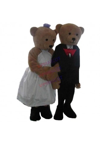 New arrival Cute Cartoon Character Adult NEW Lovers bear Mascot Costume Cartoon Adult cartoon costume