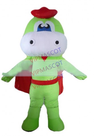 Hot selling Cute Adult cartoon lovely little green doll mascot costume suit fancy dress party costumes adult size