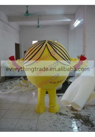 Hot sale Cute Adult cute fashion yellow doll mascot fancy dress suit costumes cartoon party costumes adult size