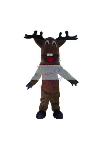 Hot sale Love Adult cute brown big deer mascot fancy dress suit costumes cartoon party costumes adult size