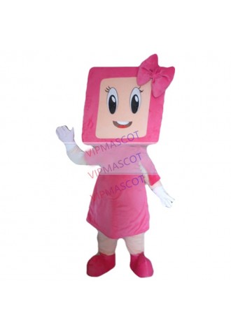 Hot sale Adult cute pink doll mascot fancy dress suit costumes cartoon party costumes adult size