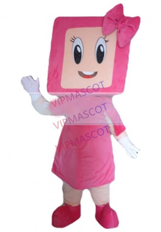 Hot sale Adult cute pink doll mascot fancy dress suit costumes cartoon party costumes adult size