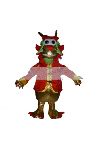 Hot selling Cute Adult cartoon lovely red big dragon mascot costume suit fancy dress party costumes adult size