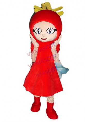 New arrival Cute Adult lovely red dress girl mascot fancy dress costumes Halloween cartoon party costumes