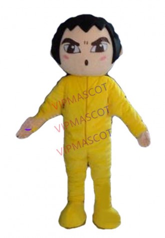 Hot sale Cute Character Adult lovely Kung fu Li xiaolong Bruce Mascot Costume fancy dress Halloween party costume