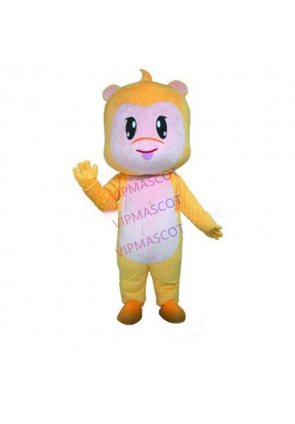 Hot sale Cute Character Adult lovely laborious yellow monkey Mascot Costume fancy dress Halloween party costume