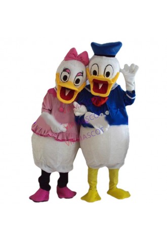 Hot sale Cute Cartoon Character Adult cute lover duck Mascot Costume Fancy Dress Halloween party costume