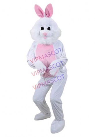 New arrival Cute Cartoon Character Adult cute white rabbit Mascot Costume Fancy Dress Halloween party costume