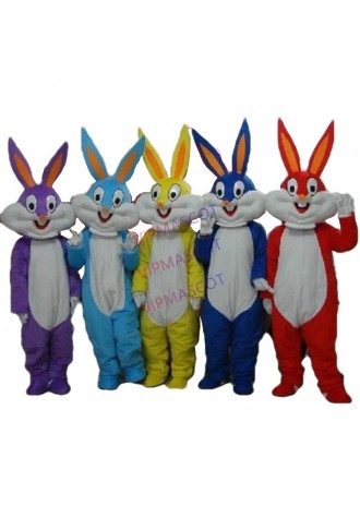 Adult Kids Size gray Bugs Bunny Mascot Costume Rabbit Hare For Hallween Carnival Festivals Party Dress