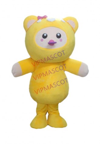 Latest high quality Little Yellow Bear Mascot Costume Fancy Dress Cartoon Character Mascotte Mascota Holiday special clothing